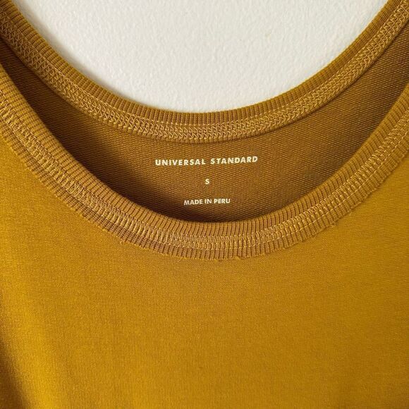 Universal Standard Women’s *Altered Superfine French Terry Jumpsuit in Mustard Y - Picture 4 of 16